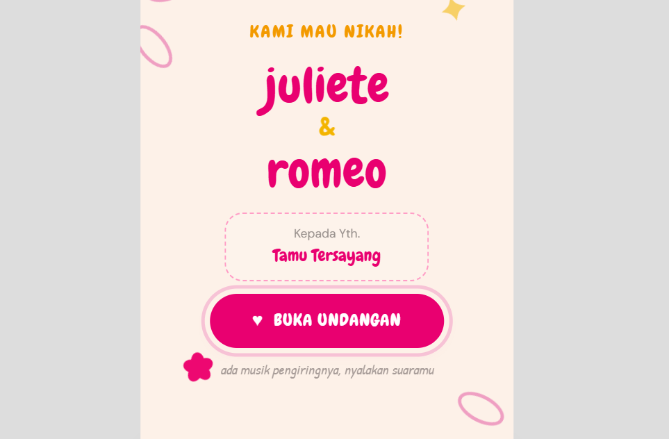 Undangan Digital Cute